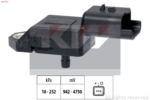 Датчик тиску наддува KW 493113 - zapix