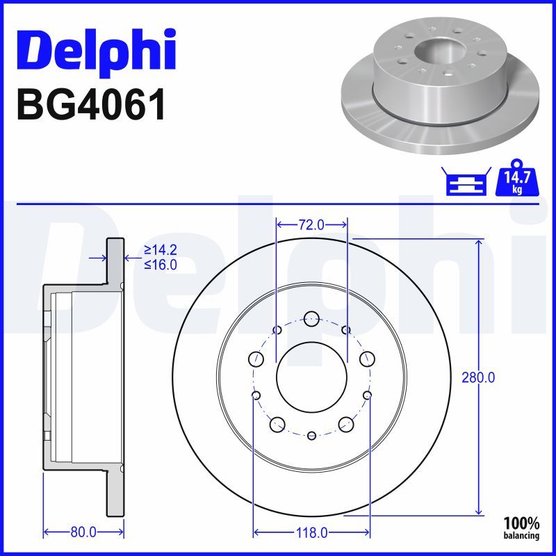 Гальмівний диск DELPHI BG4061 - zapix
