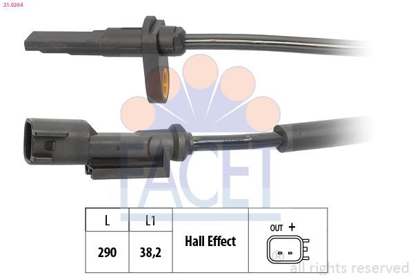 Датчик ABS FACET 210264 - zapix