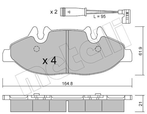 Гальмівні колодки дискові METELLI 2205750K - zapix