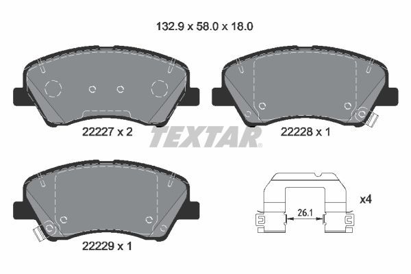 Гальмівні колодки дискові TEXTAR 2222701 - zapix
