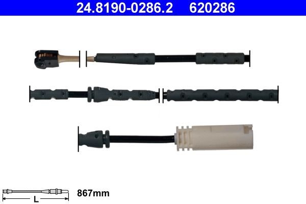 Датчик зносу гальмівних колодок ATE 24819002862 - zapix