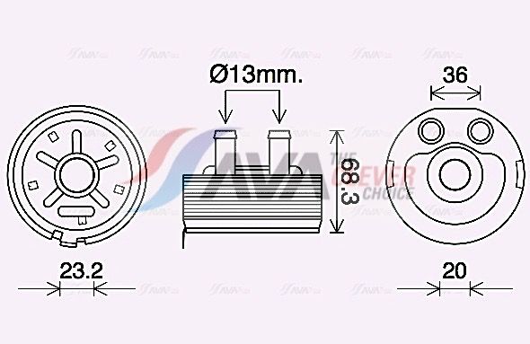 Оливний радіатор двигуна AVA QUALITY COOLING DN3443 - zapix