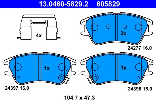 Гальмівні колодки дискові ATE 13046058292 - zapix