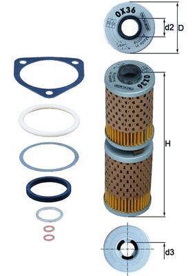 Оливний фільтр MAHLE OX36D - zapix
