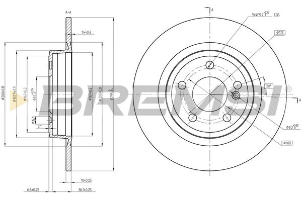 Тормозной диск BREMSI CD8486S