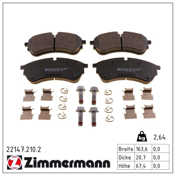 Гальмівні колодки дискові ZIMMERMANN 221472102 - zapix