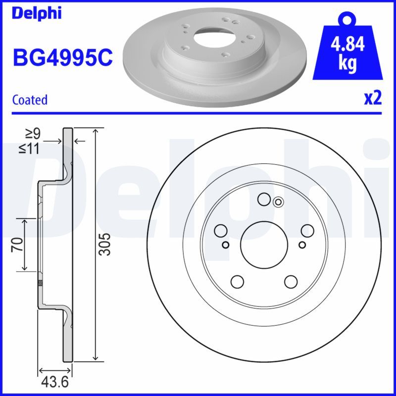 Гальмівний диск DELPHI BG4995C - zapix
