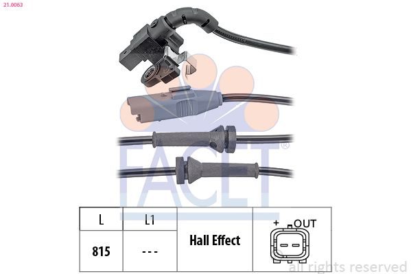 Датчик ABS FACET 210063 - zapix