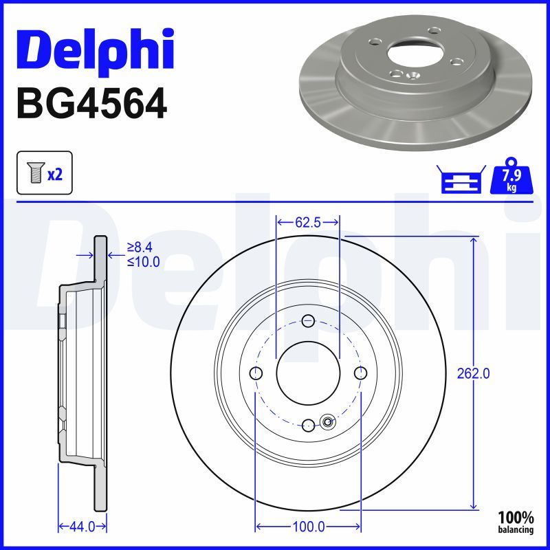 Гальмівний диск DELPHI BG4564 - zapix