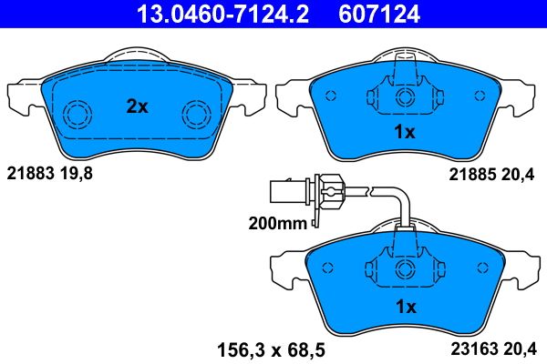 Гальмівні колодки дискові ATE 13046071242 - zapix