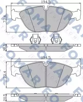 Гальмівні колодки дискові FOMAR FRICTION FO922281 - zapix