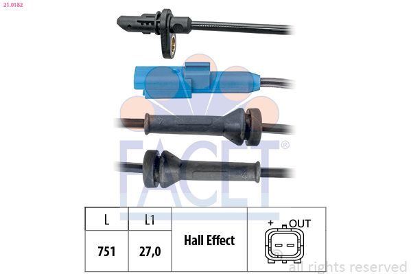 Датчик ABS FACET 210182 - zapix