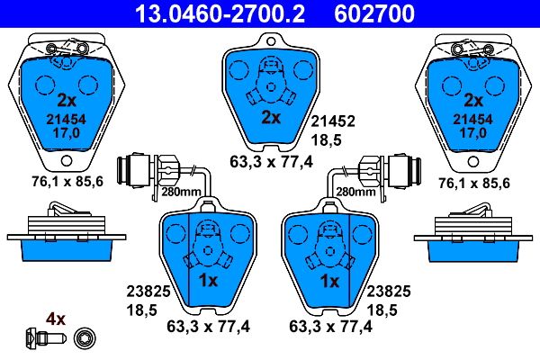 Гальмівні колодки дискові ATE 13046027002 - zapix