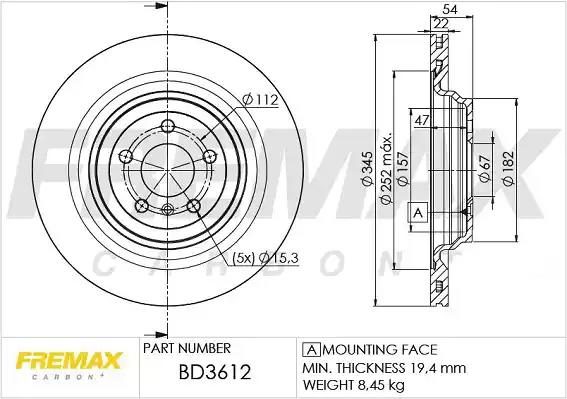 Гальмівний диск FREMAX BD3612 - zapix