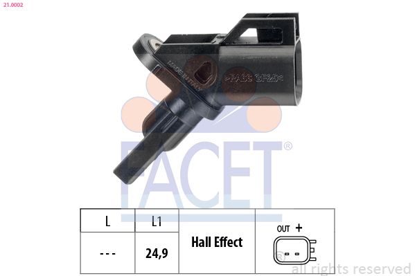 Датчик ABS FACET 210002 - zapix