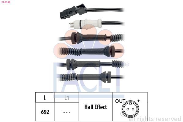 Датчик ABS FACET 210149 - zapix
