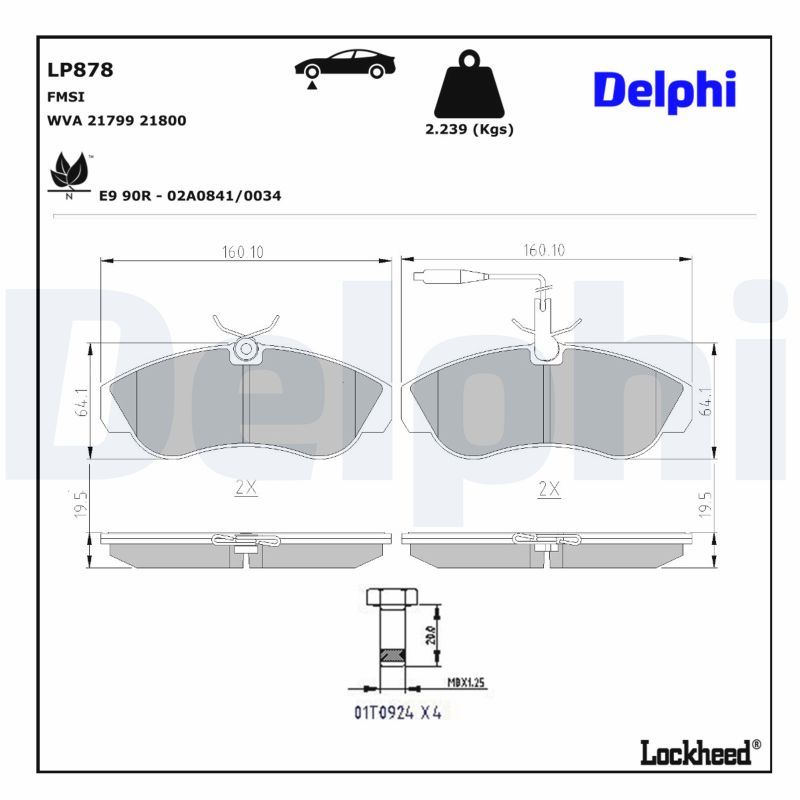 Гальмівні колодки дискові DELPHI LP878 - zapix