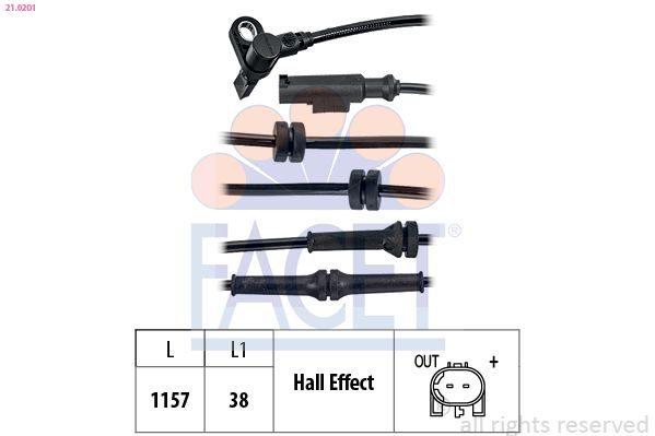 Датчик ABS FACET 210201 - zapix