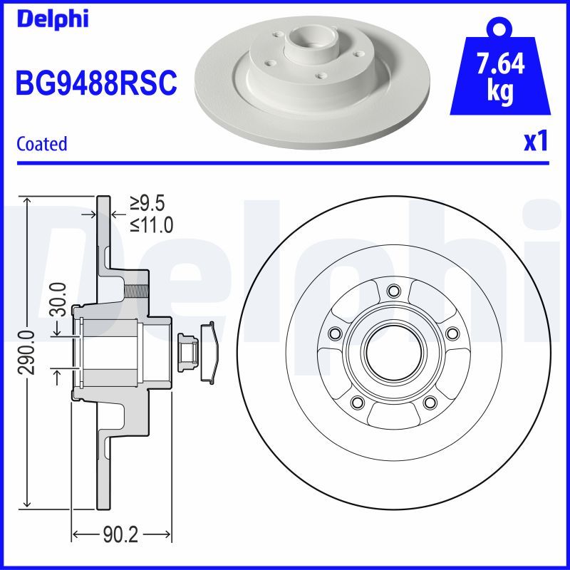 Гальмівний диск DELPHI BG9488RSC