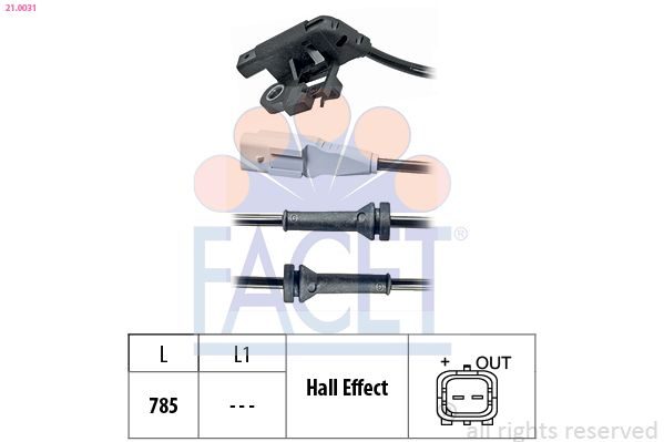 Датчик ABS FACET 210031 - zapix