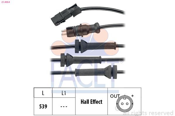 Датчик ABS FACET 210054 - zapix