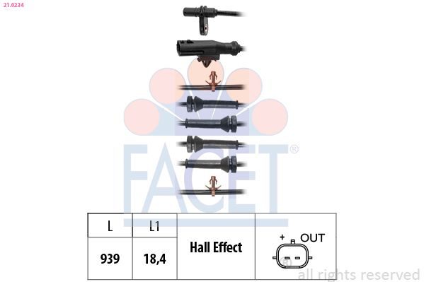 Датчик ABS FACET 210234 - zapix
