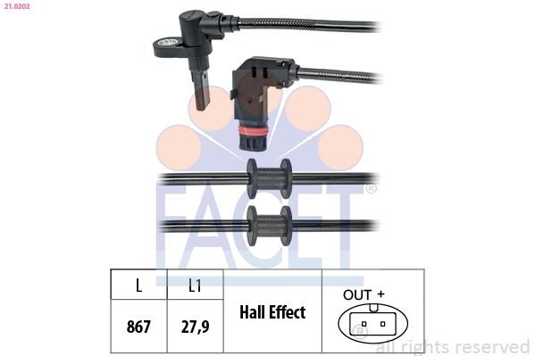 Датчик ABS FACET 210202 - zapix