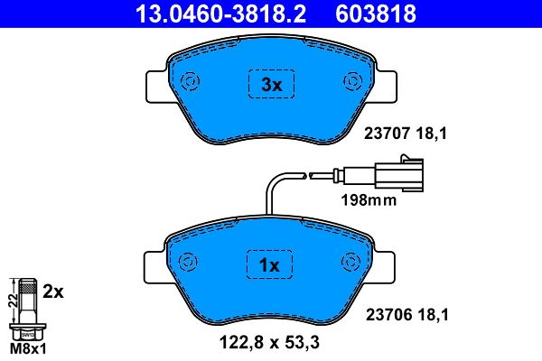 Гальмівні колодки дискові ATE 13046038182 - zapix