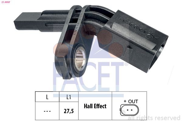 Датчик ABS FACET 210007 - zapix