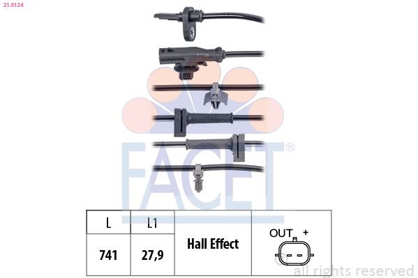 Датчик ABS FACET 210124 - zapix