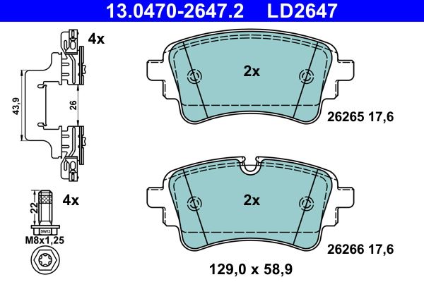 Гальмівні колодки дискові ATE 13047026472 - zapix