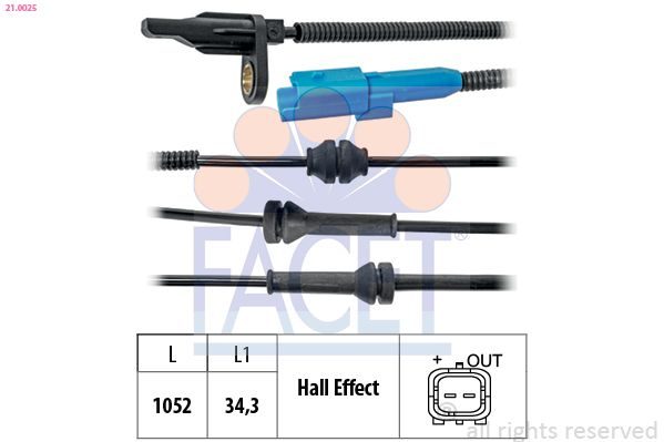 Датчик ABS FACET 210025 - zapix