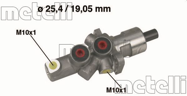 Головний гальмівний циліндр METELLI 050176 - zapix