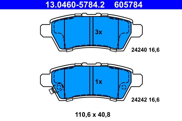 Гальмівні колодки дискові ATE 13046057842 - zapix