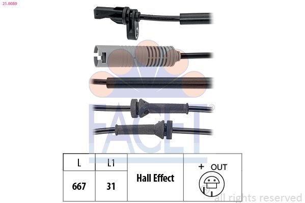 Датчик ABS FACET 210089 - zapix
