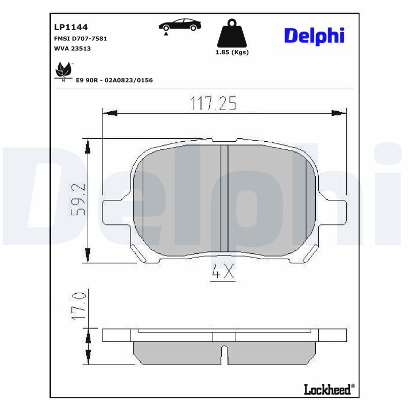 Гальмівні колодки дискові DELPHI LP1144 - zapix