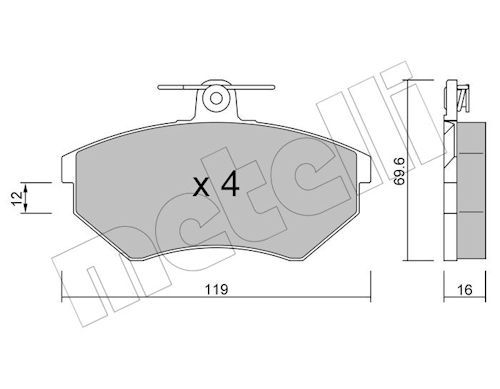 Гальмівні колодки дискові METELLI 2200500 - zapix