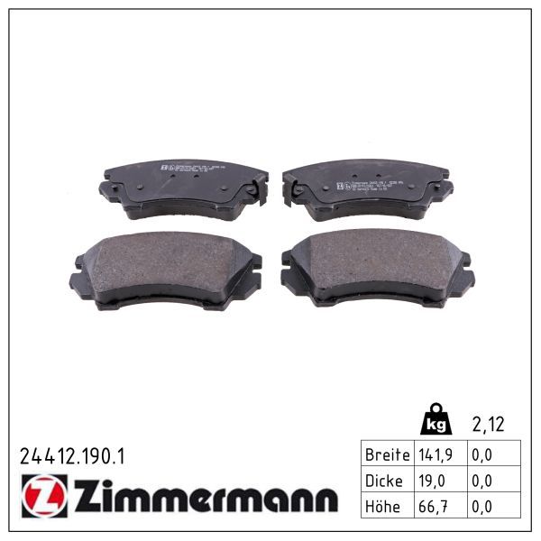 Гальмівні колодки дискові ZIMMERMANN 244121901 - zapix