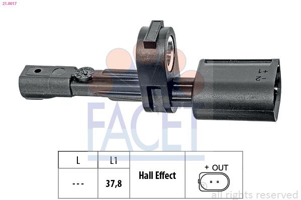 Датчик ABS FACET 210017 - zapix
