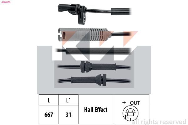 Датчик ABS KW 460076 - zapix
