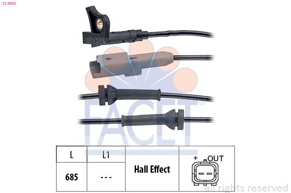 Датчик ABS FACET 210035 - zapix