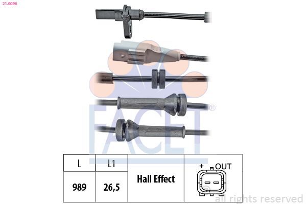 Датчик ABS FACET 210096 - zapix