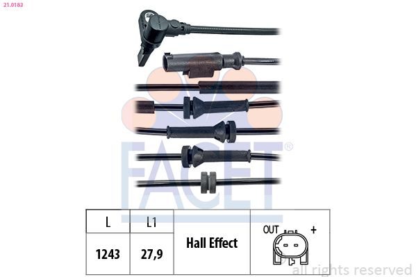 Датчик ABS FACET 210183 - zapix