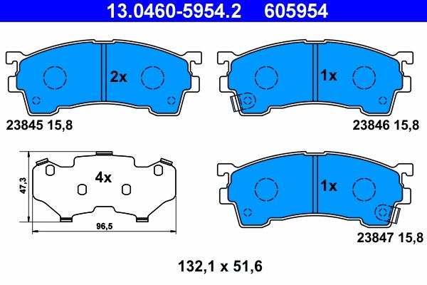 Гальмівні колодки дискові ATE 13046059542 - zapix
