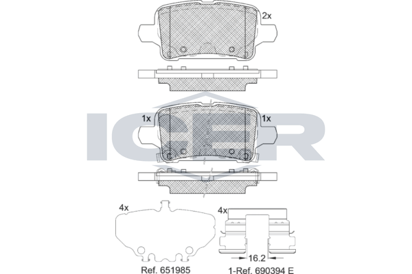 Гальмівні колодки дискові ICER 182326 - zapix