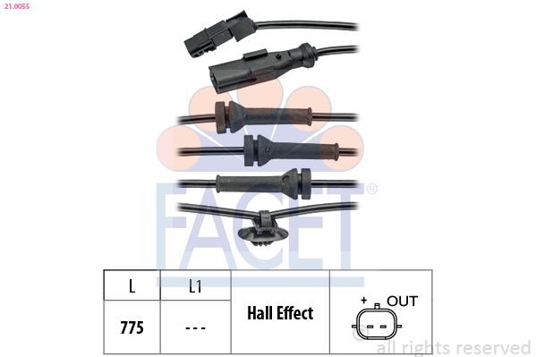 Датчик ABS FACET 210055 - zapix
