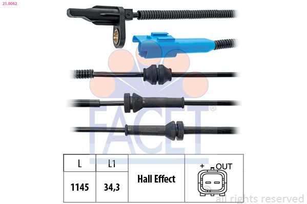 Датчик ABS FACET 210062 - zapix