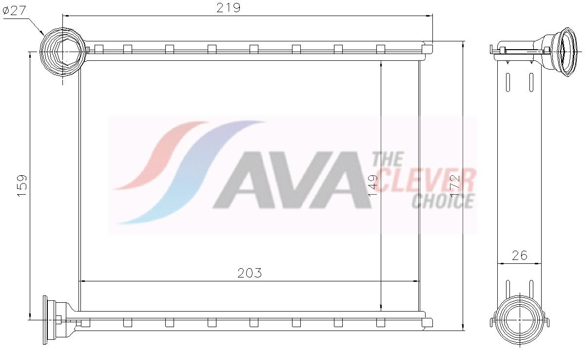 Радіатор пічки AVA QUALITY COOLING MS6810 - zapix