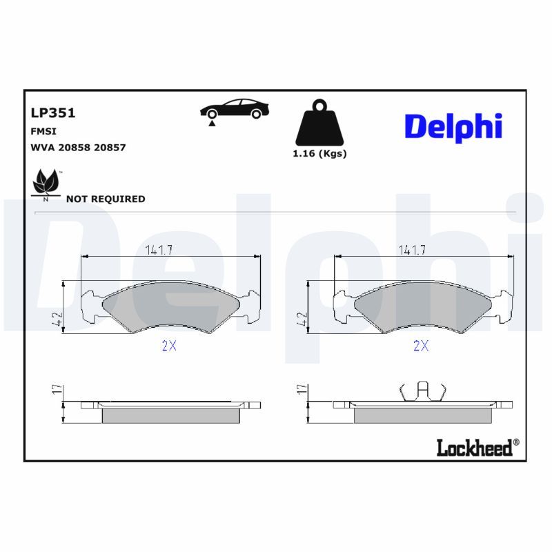 Гальмівні колодки дискові DELPHI LP351 - zapix